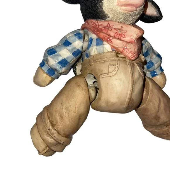 Rare Vintage Enesco Marys Moo Moos Chip Home on the Range Musical Jointed 699284